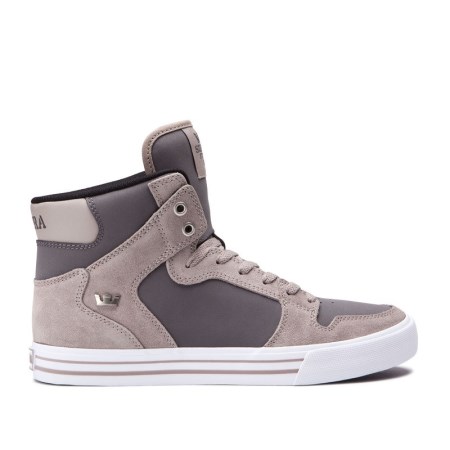 Supra Vaider Mens High Tops Shoes Grey UK 07GFM